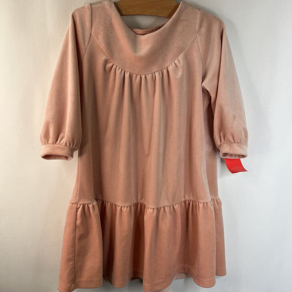 Size 6: Tea Collection Pink Velour Long Sleeve Dress