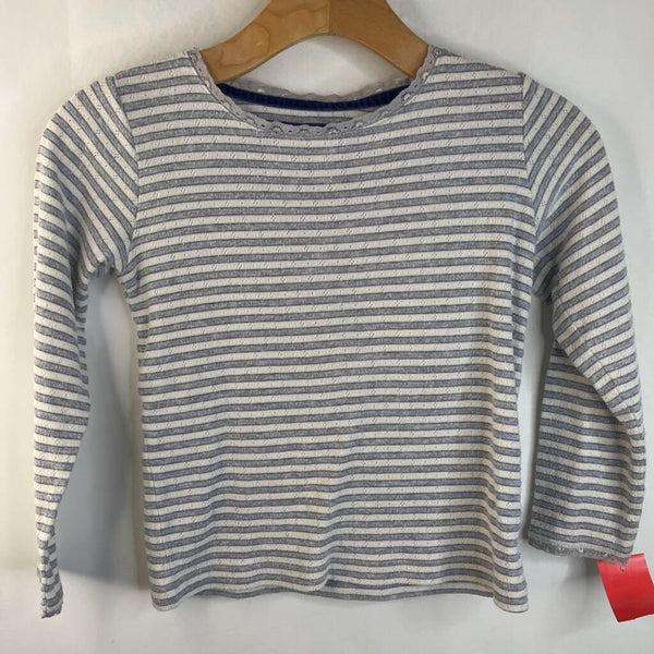 Size 8-9: Mini Boden Blue White Striped Long Sleeve Shirt