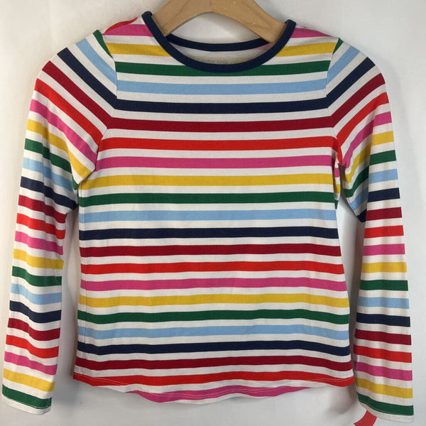 Size 7-8: Lands End Rainbow Striped Long Sleeve Shirt