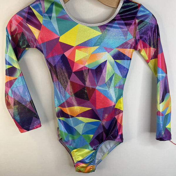 Size 10 Rainbow Shimmer Geometric Shapes Leotard