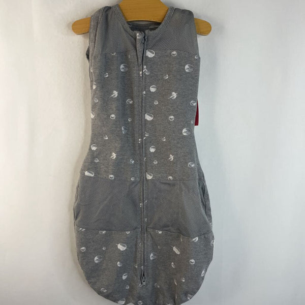 Size M (2-4m): Happiest Baby Grey White Planets Organic Snoo Sack