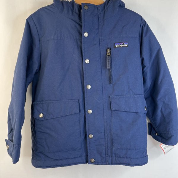 Size 5-6: Patagonia Navy Sherpa Lined Poly Fill Coat