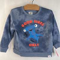 Size 3: Gap Blue/Red Good Vibes Shark Sweatshirt