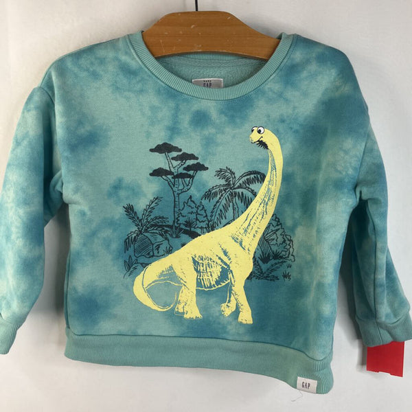 Size 3: Gap Blue/Yellow Dino Sweatshirt