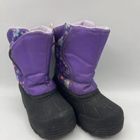 Size 8: Northside Purple Floral Velcro Snow Boots