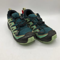 Size 1Y: Salomon Green/Black Toggle Waterproof Hiking Sneakers