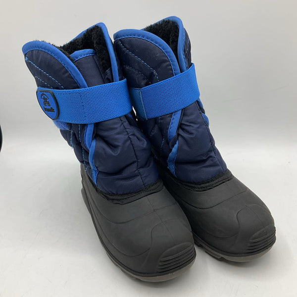 Size 10: Kamik Two Tone Blue/Black Fleece Lined Velcro Snow Boots