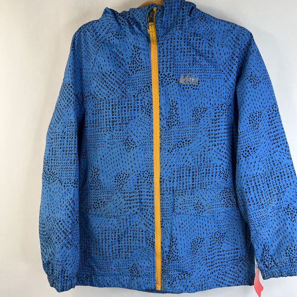 Size 6-7: REI Light Blue Black Spots Lined Rain Coat