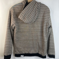 Size 14: Shawn White Taupe Striped Fleece Lined Zip-up Hoodie