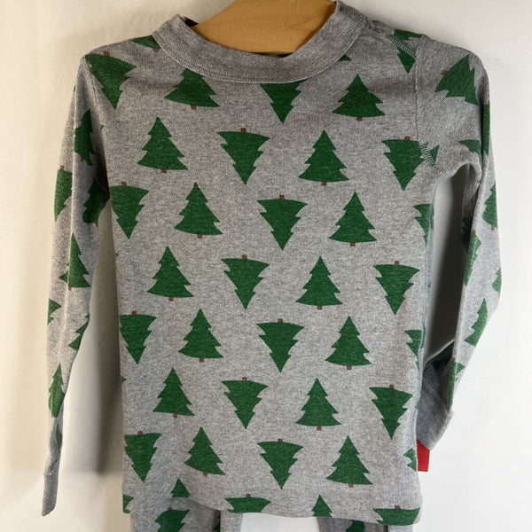 Size 4 (100): Hanna Andersson Grey Green Trees Long Sleeve 2pc PJs