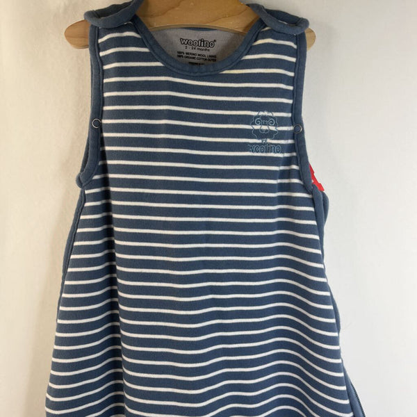 Size 2-24m: Woolino 100% Merino Wool Blue & White Striped Sleepsack