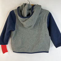 Size 3-6m: The North Face Grey & Blue Hooded Fleece Coat