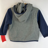 Size 3-6m: The North Face Grey & Blue Hooded Fleece Coat