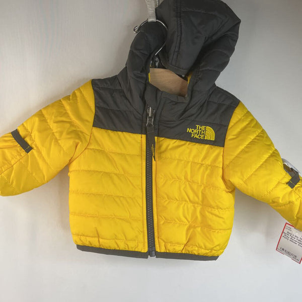 Size 0-3m: The North Face Yellow & Grey Reversable Puffy Winter Coat