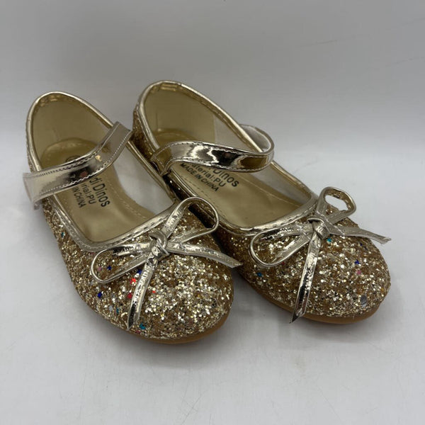 Size 8.5: Cadidi Dinos Gold Glittery Mary Janes