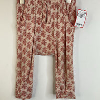 Size 12-18m: Kate Quinn Organics Pale Pink & Red Flowers Pants