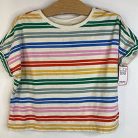 Size 5 (110): Hanna Andersson Pale Yellow Rainbow Striped T-Shirt