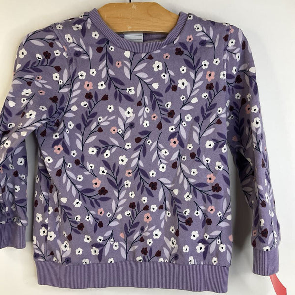 Size 3-4: Polarn o. Pyret Lavender Floral Pullover Sweatshirt