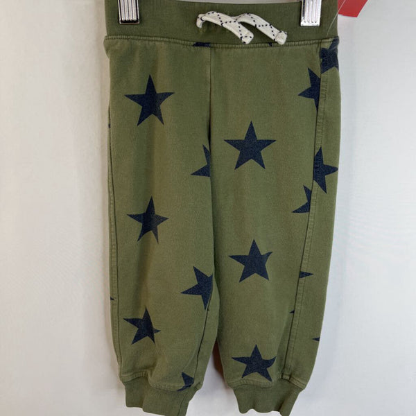 Size 12-18m: Primary Olive Green Black Stars Cozy Pants