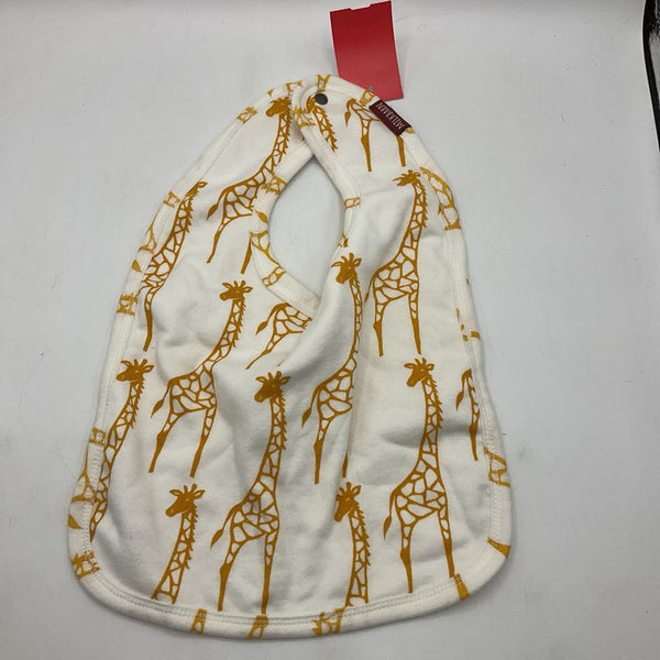 Milkbarn White Yellow Giraffes Bib