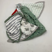 Aden + Anais Green & Grey Patterned Bibs 4pk