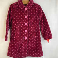 Size 3-4: Mini Boden Magenta Pink Polk-a-Dot Velvet Button-up Coat