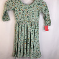 Size 7: Alice + Ames Green Different Plants Long Sleeve Dress