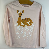 Size 6: Tea Collection Pink Doe & Flowers Long Sleeve Shirt