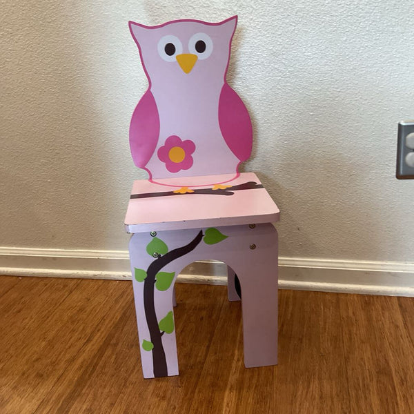 Pink Wooden Owl Play Chair