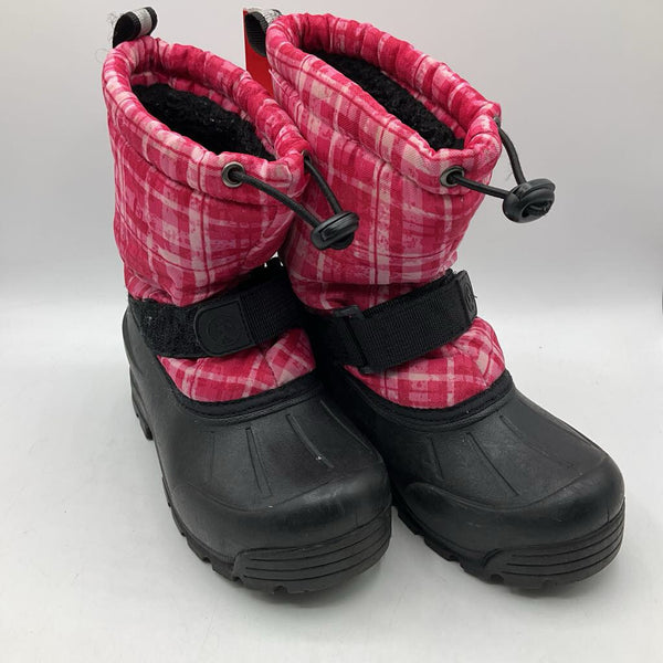 Size 13: Northside Black/Pink Toggle/Velcro Strap Snow Boots