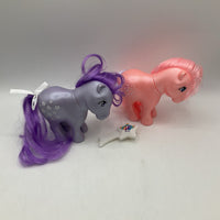 2pc Pony Figurines W/Brush