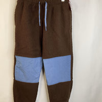 Size 6-7 (120): Hanna Andersson Brown/Blue Fuzzy Pants