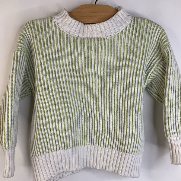 Size 2: Fostered Light Green/White Knitted Sweater