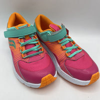 Size 3Y: Saucony Pink/Orange/Blue Velcro Strap Sneakers