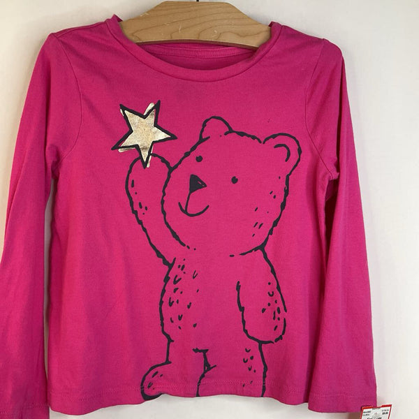 Size 5: Gap Pink/Bear Holding Star Long Sleeve Shirt