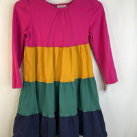 Size 5 (110): Hanna Andersson Pink/Green/Blue Long Sleeve Dress