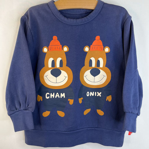 Size 6: Tiny Cottons Blue Bears 'Cham & Onix" Pullover Sweatshirt