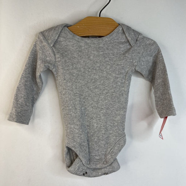 Size NB: Nordstrom Light Grey Long Sleeve Onesie