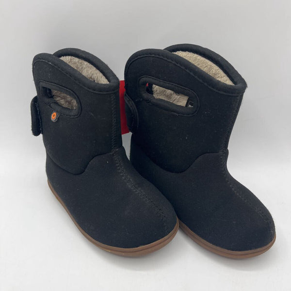 Size 7: Baby Bogs Black Insulated Rain Boots