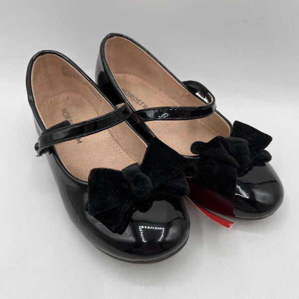 Size 10: Nordstrom Pleather Sparkly Heel Velcro Mary Jane Flats