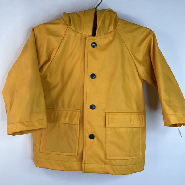 Size 18-24m: Hatley Yellow Blue & White Striped Terry Cloth Button-up Rain Coat