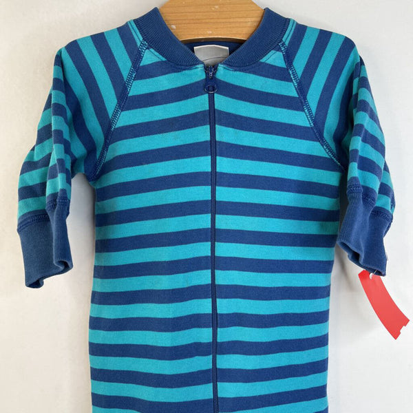 Size 3-6m (60): Hanna Andersson Blue & Turquoise Striped Long Sleeve PJS