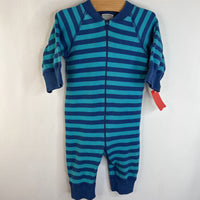 Size 3-6m (60): Hanna Andersson Blue & Turquoise Striped Long Sleeve PJS