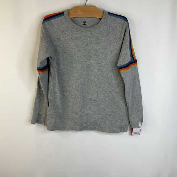 Size 5-6: Tea Collection Grey Blue/Orange/Yellow Stripes Long Sleeve T