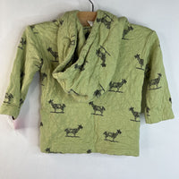 Size 12-18m: Kate Quinn Organics Green Goats Quilted Button-up Hooded Jacekt