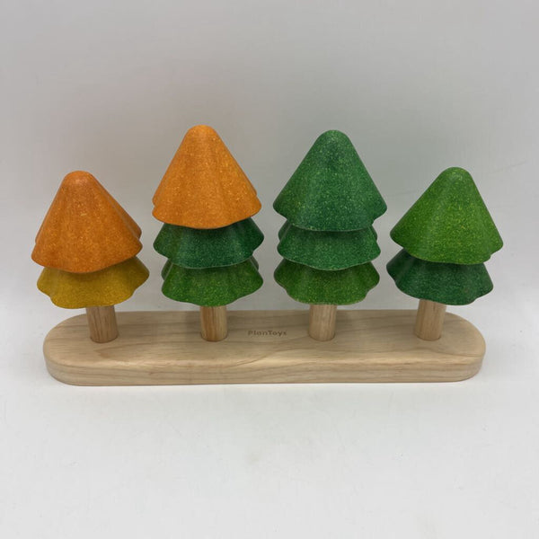 Plan Toys Wooden Green/Yellow/Orange Sort & Count Trees