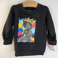 Size 12m: The Notorious B.I.G. Black Baby in Crown Pullover Sweatshirt