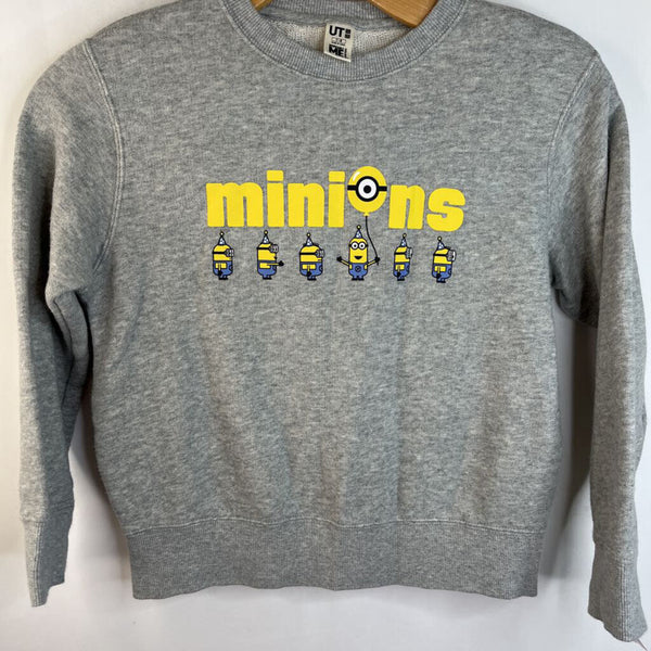 Size 7-8: Uni Qlo Light Grey 'Minions' Pullover Sweatshirt