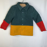 Size 4 (100): Hanna Andersson Green/Yellow/Red Corduroy Button up Jacket