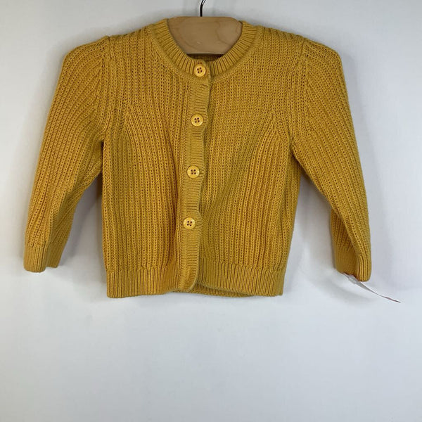 Size 18-24m (80): Hanna Andersson Yellow Button-Up Knitted Cardigan